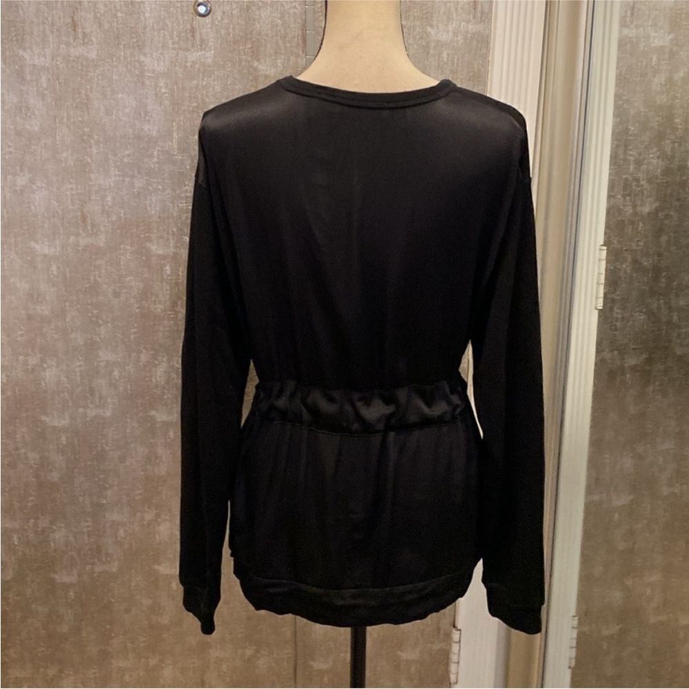 Sandro Elegant Black Women's Top with crystal Tie, L - Picture 7 of 11